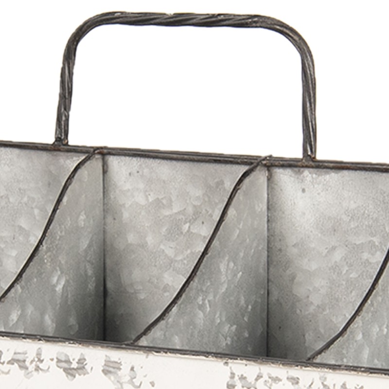Clayre & Eef Fächerbox 10 Fächer 50x26x23 cm Weiß Eisen Rechteck
