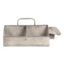 Clayre & Eef Scatola a scomparti 4 scomparti 45x24x20 cm Grigio Ferro Rettangolo Maiale