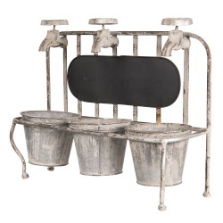 Clayre & Eef Porte-plante 42x15x33 cm Gris Fer Rectangle
