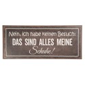Clayre & Eef Text Sign 30x13 cm Black White Metal Rectangle Keinen Besuch Alles Meine
