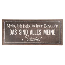Clayre & Eef Tekstbord  30x13 cm Zwart Wit Metaal Rechthoek Keinen Besuch Alles Meine