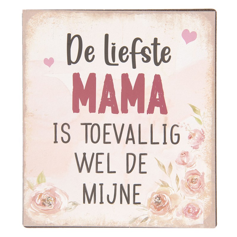 Clayre & Eef Textschild 13x15 cm Beige Metall Rechteck