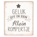 Clayre & Eef Textschild 13x15 cm Beige Metall Rechteck