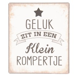 Clayre & Eef Text Sign 13x15 cm Beige Metal Rectangle