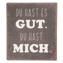 Clayre & Eef Text Sign 13x15 cm Black Metal Rectangle Du Has Es Gut