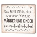 Clayre & Eef Text Sign 15x13 cm White Black Metal Rectangle