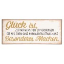 Clayre & Eef Tekstbord  13x30 cm Beige Geel Metaal Rechthoek