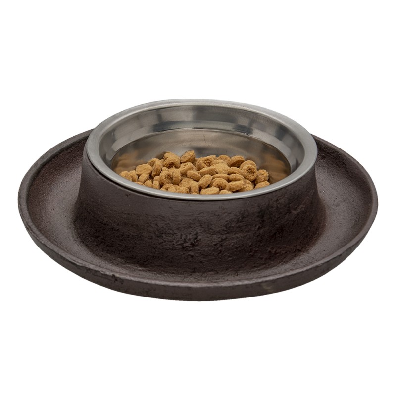Clayre & Eef Hundenapf Ø 22x5 cm Braun Eisen Rund