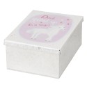 Clayre & Eef Scatola di conservazione in latta 10x14x6 cm Bianco Rosa  Metallo Rettangolo Unicorno