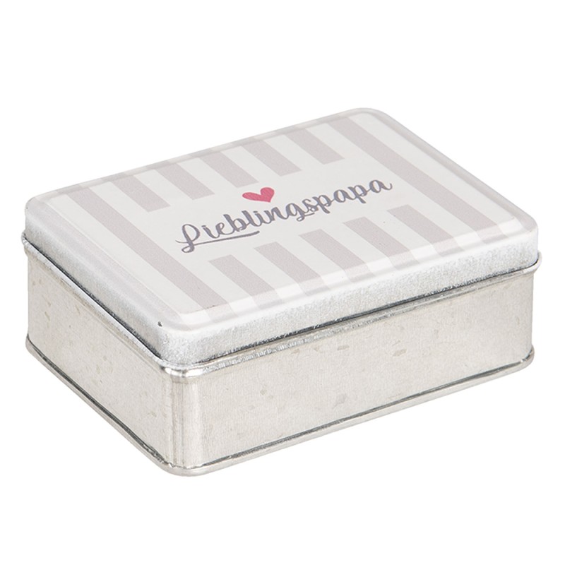 Clayre & Eef Blikken Bewaardoos  10x8x4 cm Beige Metaal Rechthoek