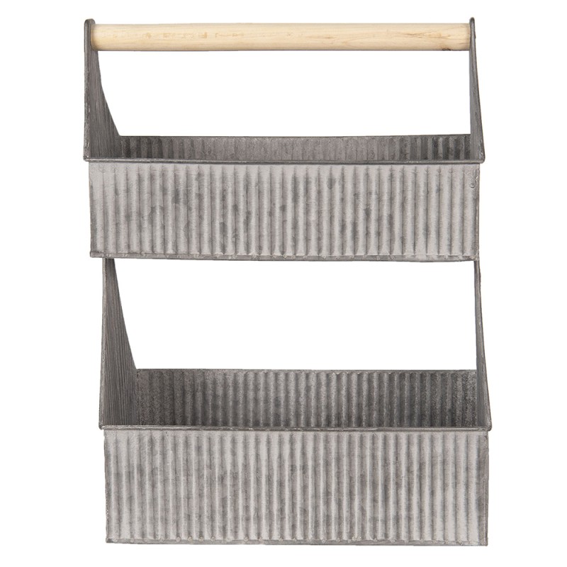 Clayre & Eef Coffre de rangement 33x17x45 cm Gris Fer Rectangle