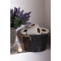 Clayre & Eef Decorative Bucket Set of 2 Grey Iron Round