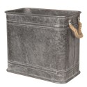 Clayre & Eef Décoration bassine en zinc set de 2 Gris Métal Carré