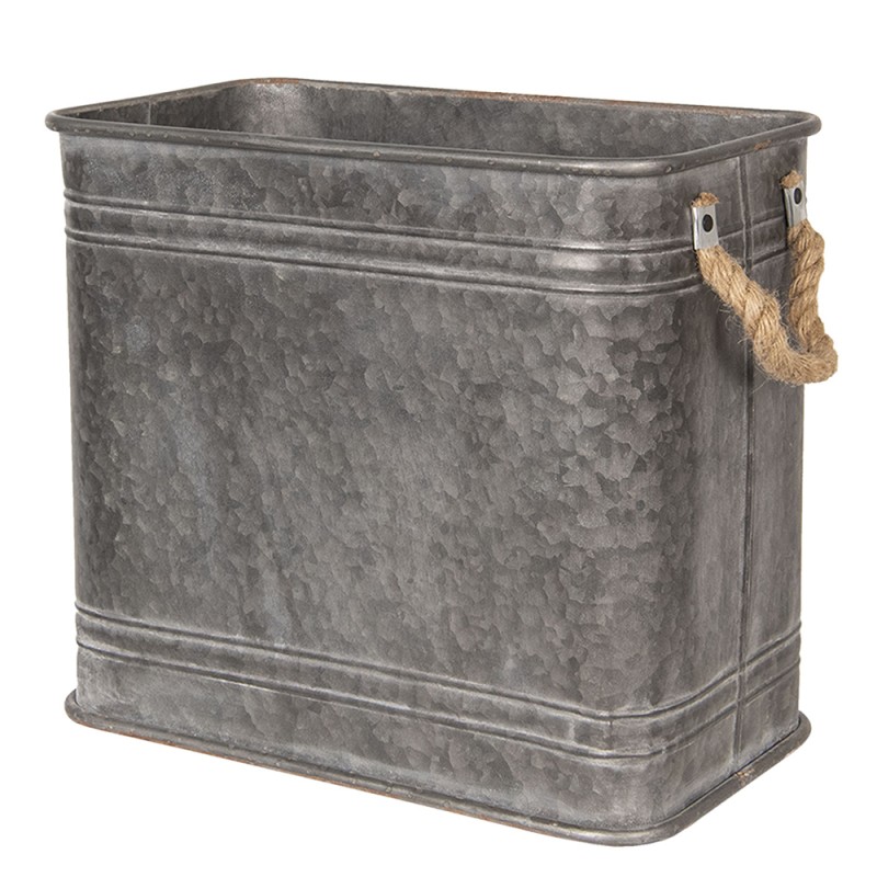 Clayre & Eef Decoratie Zinken Teil Set van 2  Grijs Metaal Vierkant
