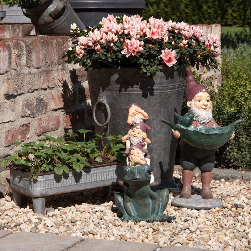 Clayre & Eef Decoratie Emmer Set van 2  Grijs Metaal