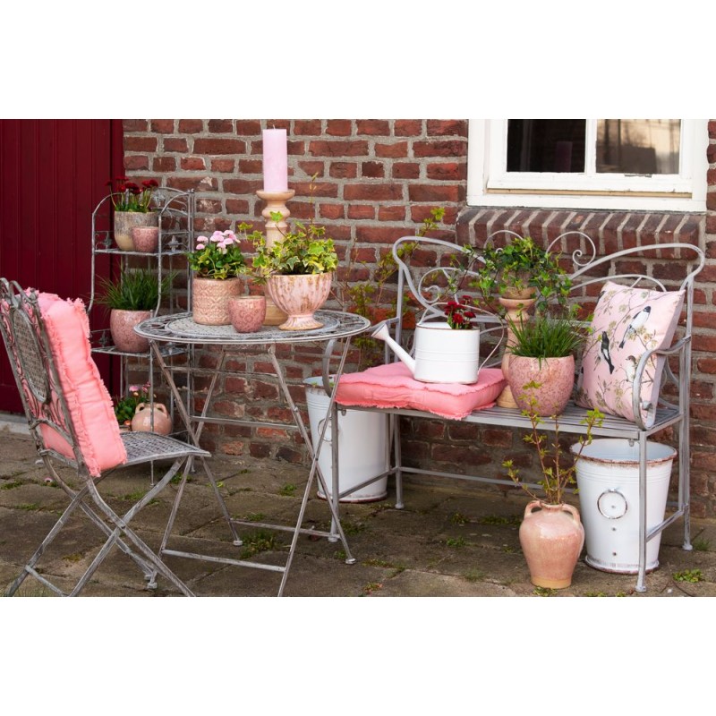 Clayre & Eef Decoratie Emmer Set van 2  Wit Metaal