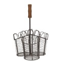Clayre & Eef Bottle Holder 23x14x34 cm Brown Iron Round