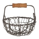 Clayre & Eef Cesto per riporre Ø 11x11 cm Marrone Ferro Legno Rotondo