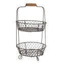 Clayre & Eef 2-Tiered Stand Ø 24x36 cm Black Iron Round