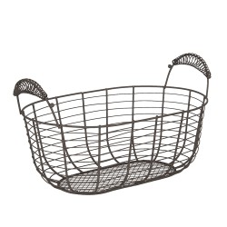 Clayre & Eef Storage Basket Set of 2 Brown Iron Round