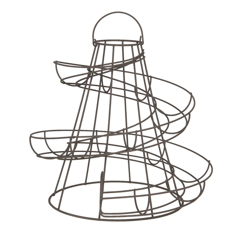 Clayre & Eef Egg Holder 33x33x35 cm Black Iron Round