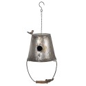 Clayre & Eef Nichoir Seau 25x25x60 cm Gris Métal Rond