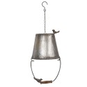Clayre & Eef Nichoir Seau 25x25x60 cm Gris Métal Rond