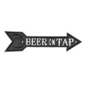 Clayre & Eef Tekstbord  32x8 cm Bruin Ijzer Beer On Tap