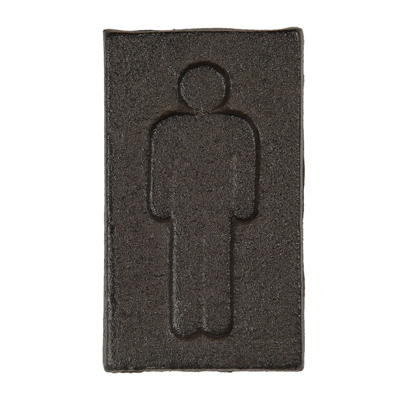 Clayre & Eef WC Bordje Heren  6x11 cm Bruin Ijzer Rechthoek