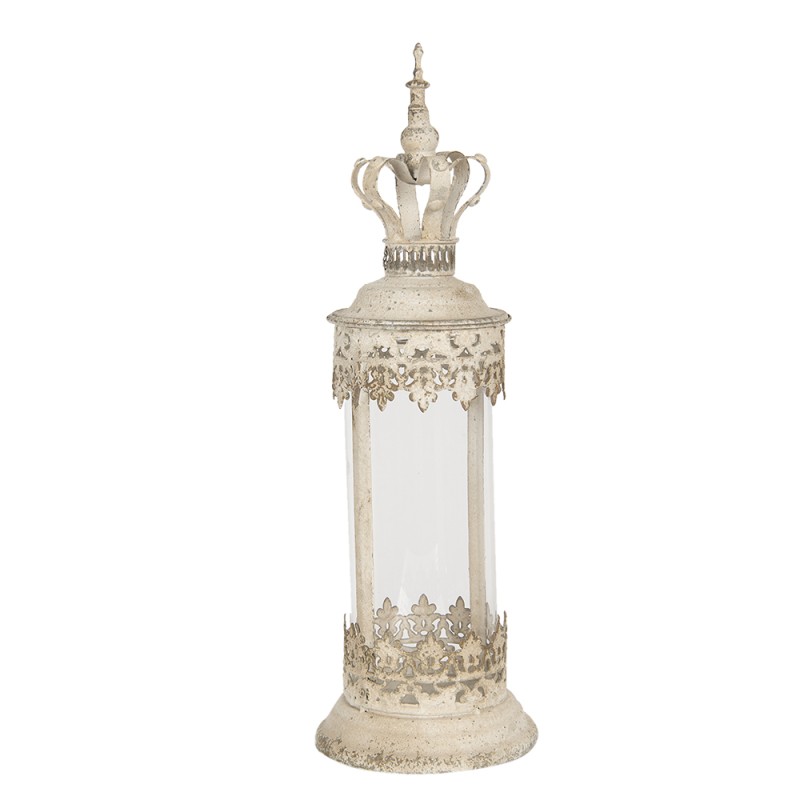 Clayre & Eef Lantaarn Ø 17x55 cm Beige IJzer