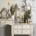 Clayre & Eef Lantaarn Ø 17x55 cm Beige IJzer