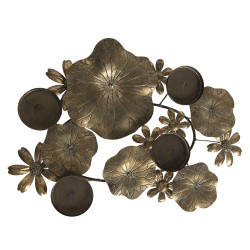 Clayre & Eef Portacandela Fiori  51x36x11 cm Color oro Metallo