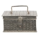 Clayre & Eef Opbergdoosje  21x14x11 cm Zilverkleurig Ijzer Rechthoek