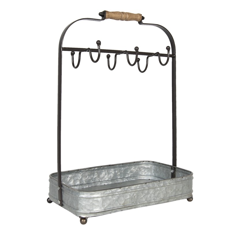 Clayre & Eef Mug Holder 32x20x44 cm Grey Iron