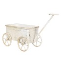 Clayre & Eef Supporto per piante 29x16x16 cm Bianco Ferro Rettangolo