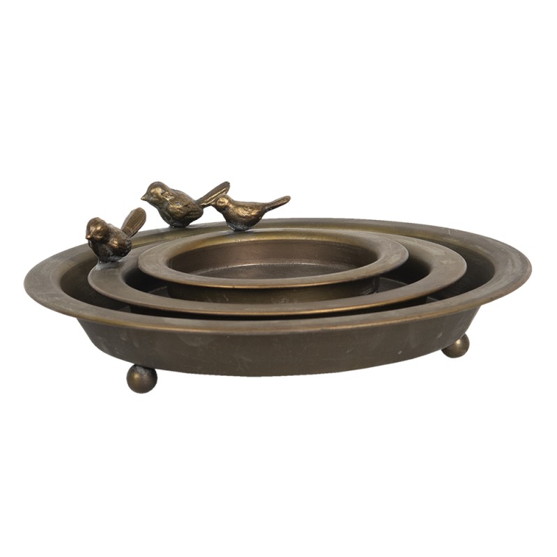 Clayre & Eef Bird Feeder Tray Brown Iron