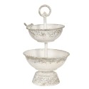 Clayre & Eef Alzatina Ø 21x36 cm Bianco Ferro Semicerchio