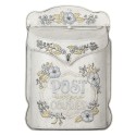 Clayre & Eef Brievenbus  27x8x39 cm Beige Blauw Metaal Rechthoek Bloemen Post