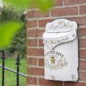 Clayre & Eef Mailbox 27x8x39 cm White Green Metal Rectangle Bee