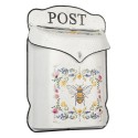 Clayre & Eef Briefkasten 27x8x39 cm Weiß Gelb Metall Rechteck Biene Post