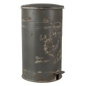 Clayre & Eef Pedal Bin Ø 27x45 cm Grey Metal Round Rooster