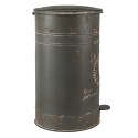 Clayre & Eef Poubelle à pédale Ø 27x45 cm Gris Métal Rond Coq