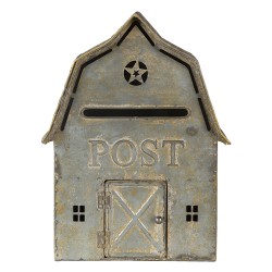 Clayre & Eef Briefkasten 26x11x35 cm Grau Metall Post