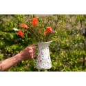 Clayre & Eef Brocca decorativa 16x12x20 cm Bianco Rosso  Metallo Fiori