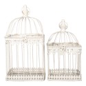 Clayre & Eef Bird Cage Decoration Beige Metal Square