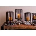 Clayre & Eef Wind Light Ø 16x30 cm Black Metal Round