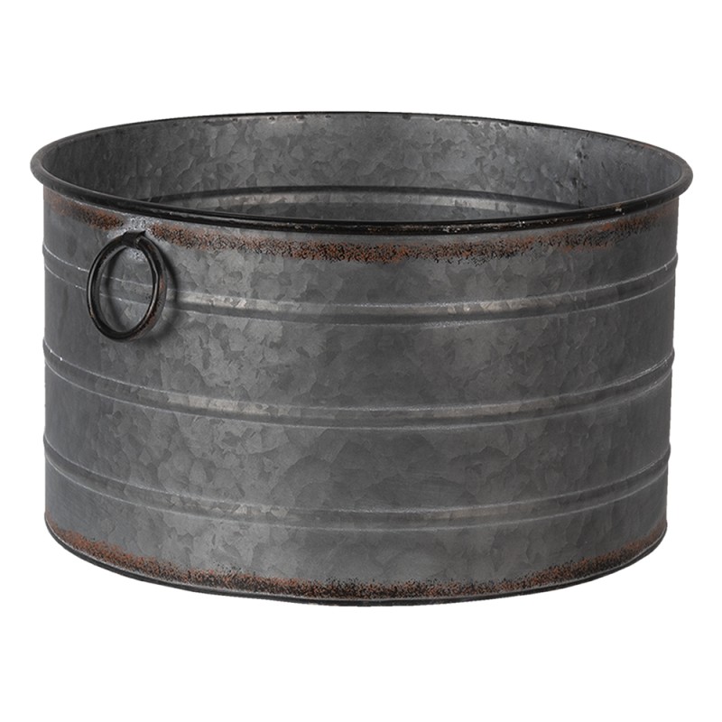 Clayre & Eef Porte-plante Gris Métal Rond