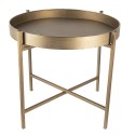 Clayre & Eef Bijzettafel  Ø 52x40 cm Koperkleurig Metaal Rond