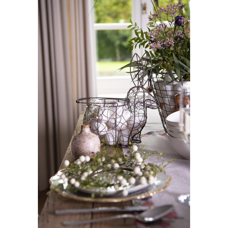Clayre & Eef Cestino di Pasqua Coniglio 26x13x28 cm Nero Ferro