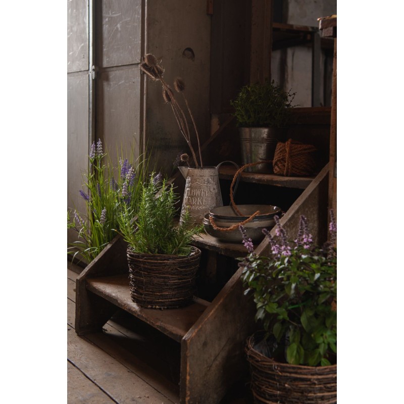 Clayre & Eef Secchiello decorativo Ø 18x16/26 cm Grigio Zinco